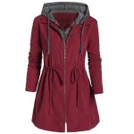 Veste mi - longue pour femme - marque inconnue - rouge - rsistant  leau - doublure en coton  carreaux ...