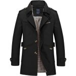 Veste mi - longue homme slim fit en coton casual trench couleur unie pour printemps et automne