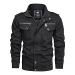 Veste mi saison homme militaire en coton veste zippee multi - poches couleur unie pour printemps et automne ... Veste mi saison homme militaire en coton veste zippee multi - poches couleur unie pour printemps et automne ...