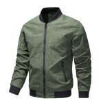 Veste mi - saison homme simple pas cher fermeture eclair imprime - vert militaire