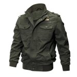 Veste militaire - funmoon - multi - poches - coton 100% - vert militaire - printemps / automne