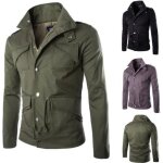 Veste militaire - funmoon - style britannique - grande taille - multi - poches - couleur verte