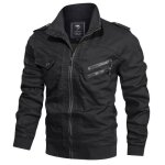 Veste militaire homme en coton mi - saison veste cargo col montant couleur unie Veste militaire homme en coton mi - saison veste cargo col montant couleur unie