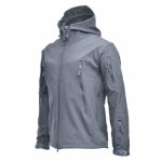 Veste militaire homme imperméable effet peau de requin - ecelen - tissu thermique - respirant - gris Veste militaire homme imperméable effet peau de requin - ecelen - tissu thermique - respirant - gris