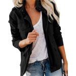 Veste militaire multi - poches pour femmes terrain utilitaire slim spring fall outwear noir
