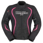Veste moto femme furygan odessa - noir / blanc / rose - l