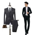 (veste + pantalon)costume hom xs - marque - slim - coton - noir