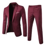 (veste + pantalon) costume homme uni de slim en 2 pices grande vtements masculin xh394 bordeaux