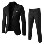 (veste + pantalon) costume homme uni de slim en 2 pices grande vtements masculin xh394 noir