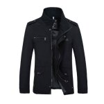Veste parka hommes - mobigarlan - coupe ajuste dcontracte jeunesse - couleur unie noir - fbc164