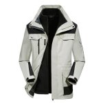 Veste parka impermable hiver homme exterieur  capuche 3 en 1 doubl polaire chaude couleur contraste ...