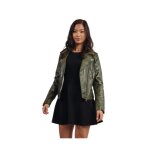Veste perfecto en cuir redskins - ref 55800 kaki - vert - femme