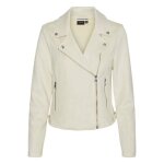 Veste perfecto �crue en su�dine avec une coupe droite et un col crant�