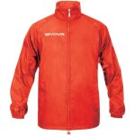 Veste de pluie - givova - standard - coupe - vent mince - rouge - capuche