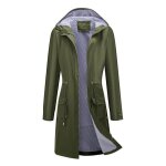 Veste de pluie longue femme  capuche coupe - vent impermable extrieur lger - insfity - vert - randonne ...