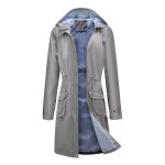 Veste de pluie longue femme - insfity - trench - coat coupe - vent impermable - col capuche - gris