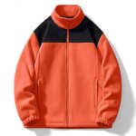 Veste polaire chaude mixte automne hiver col montant orange randonne alpinisme
