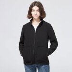 Veste polaire double pour femme - molleton polaire chaud et moelleux - noir