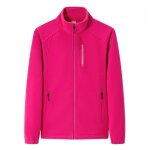 Veste polaire femme - automne hiver - col montant - fermeture clair - rose rouge