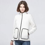 Veste polaire femme double en molleton chaud et moelleux - blanc