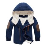 Veste polaire garçon Épaisse chaude avec capuche couleur unie hiver automne - bleu marine Veste polaire garçon Épaisse chaude avec capuche couleur unie hiver automne - bleu marine