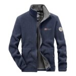 Veste polaire hiver homme - col montant - bleu marine - randonn�e alpinisme - 100% polyester