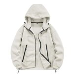 Veste polaire homme - automne hiver - blanc - col capuche - respirant - alpinisme