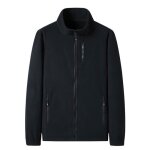 Veste polaire homme - automne hiver - col montant - noir