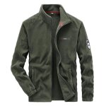 Veste polaire homme col montant automne hiver veste zippee exterieur couleur unie tissu confortable