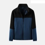 Veste polaire homme couleur contraste bicolore casual sport grande taille - bleu