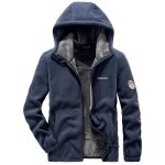 Veste polaire homme Épaisse chaud hiver à capuche - bleu - pour alpinisme et randonnée Veste polaire homme Épaisse chaud hiver à capuche - bleu - pour alpinisme et randonnée