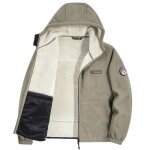 Veste polaire homme �paisse chaude hiver � capuche - kaki - alpinisme - respirant