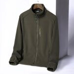 Veste polaire mixte grande taille - vert militaire - col montant - chaud - automne / hiver