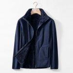 Veste polaire rversible homme en molleton chaude moelleuse - bleu marine