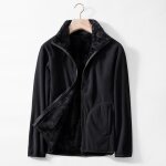 Veste polaire rversible homme en molleton chaude moelleuse - noir