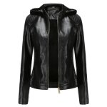 Veste pu cuir femme de marque luxe uni en slim veste femmes  capuche moto de plus de velours vtements ...