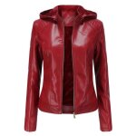 Veste pu cuir femme de marque luxe uni en slim veste femmes  capuche moto de plus de velours vtements ...