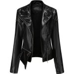 Veste pu cuir femme de marque luxe uni veste femmes en slim moto vêtements xha85 noir Veste pu cuir femme de marque luxe uni veste femmes en slim moto vêtements xha85 noir