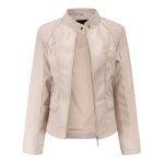 Veste en pu cuir pour femmes - mobigarlan - fbc80aa - beige - grande taille - blouson moto Veste en pu cuir pour femmes - mobigarlan - fbc80aa - beige - grande taille - blouson moto