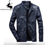 Veste pu cuir hommes de marque luxe uni  capuche en plus de velours moto vtement masculin wz1401b3 ...