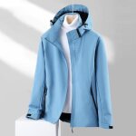 Veste de randonnée imperméable pour homme - bleu clair - manches longues Veste de randonnée imperméable pour homme - bleu clair - manches longues