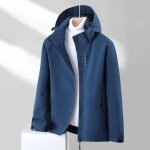 Veste de randonnée imperméable pour homme - couleur unie bleue - printemps et automne Veste de randonnée imperméable pour homme - couleur unie bleue - printemps et automne