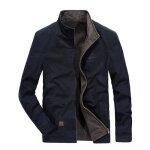 Veste rversible homme en coton printemps et automne casual veste zippee col montant couleur unie