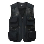 Veste sans manches en plein air - funmoon - homme - bleu - multi - poches - respirant Veste sans manches en plein air - funmoon - homme - bleu - multi - poches - respirant