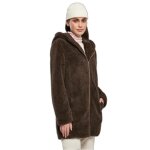 Veste sherpa femme - urban classics - marron - s - manches longues - non respirant