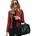 Veste simili cuir femme blouson simili cuir faux leather jacket femme veste biker blouson motard femme ...