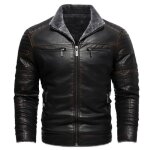 Veste en simili cuir vitata - homme - manches longues - noir - fermeture éclair - rétro Veste en simili cuir vitata - homme - manches longues - noir - fermeture éclair - rétro
