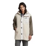 Veste de ski femme g - star teddy mix - ecru - manches longues - coupe arrondie - respirant