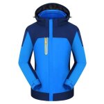 Veste de ski homme 3 en 1 imperméable 2 pieces a capuche bleu Veste de ski homme 3 en 1 imperméable 2 pieces a capuche bleu