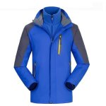 Veste de ski homme 3 en 1 polaire avec capuche impermable coupe - vent - bleu